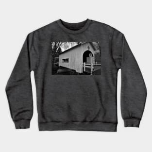 Black And White Short Covered Bridge Crewneck Sweatshirt